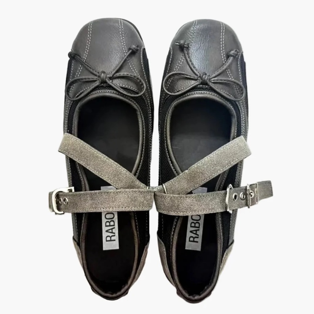 Raboesy Adjustable Cross Straps Ballet Sneakers